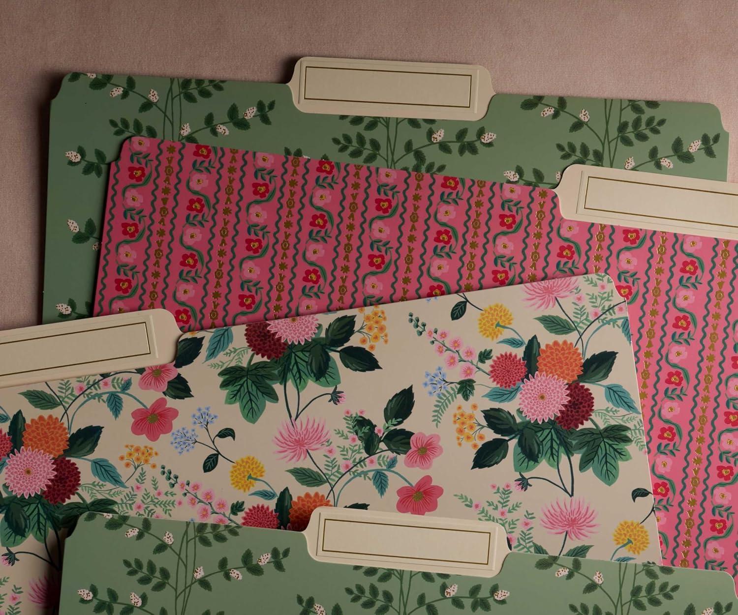imageRIFLE PAPER CO Dahlia Assorted File Folder Set Stay Organized with Our Stylish Sturdy and Colorful File Folders Set of 6 Including 2 of Each Design and 12 Handy Adhesive Labels
