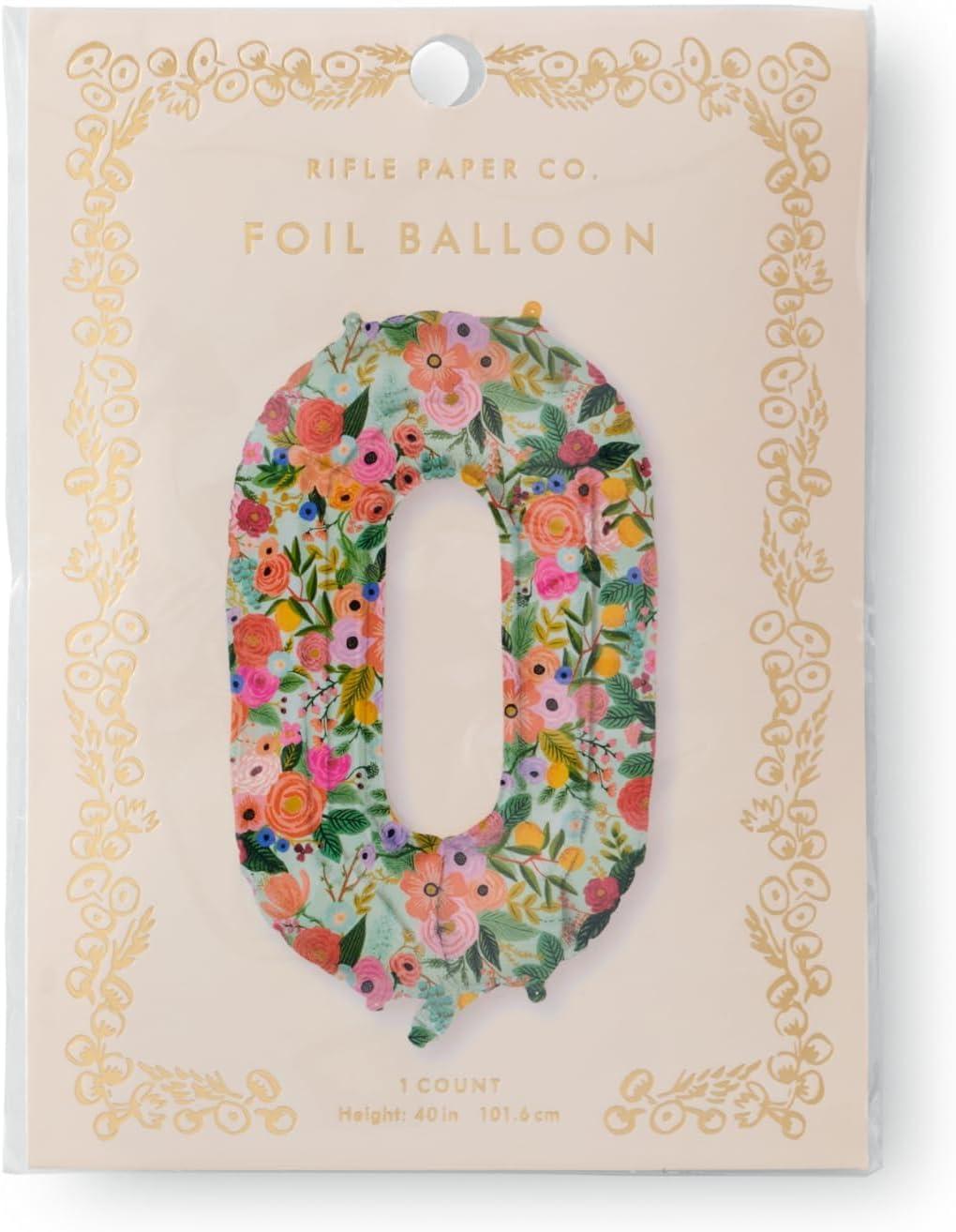 imageRIFLE PAPER CO Garden Party Full Color Mylar Numbered Balloon 40 L Decoration for Events Celebrations Holidays and Parties Stylish Pattern 70