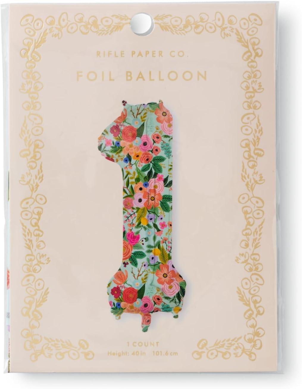 imageRIFLE PAPER CO Garden Party Full Color Mylar Numbered Balloon 40 L Decoration for Events Celebrations Holidays and Parties Stylish Pattern 71