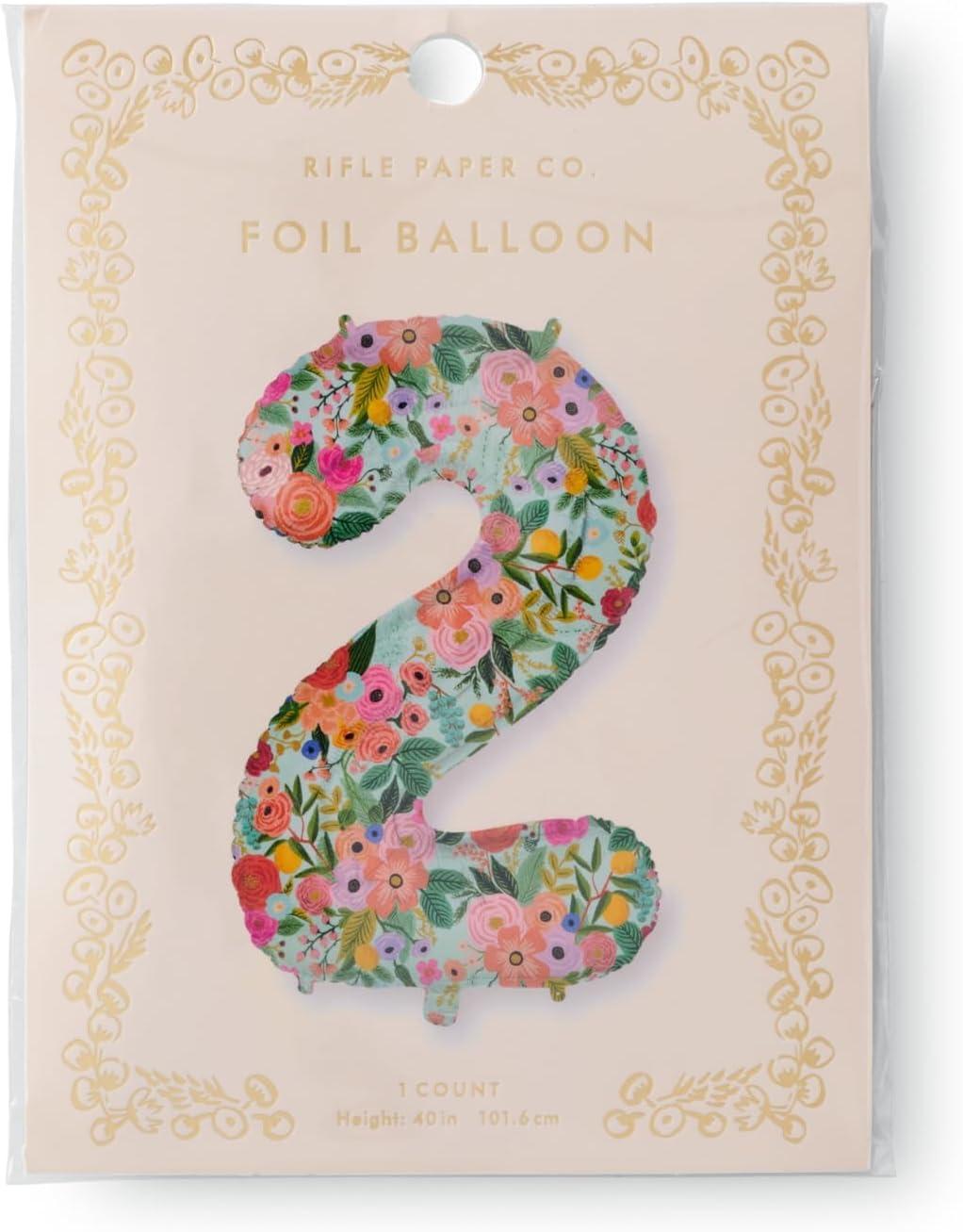 imageRIFLE PAPER CO Garden Party Full Color Mylar Numbered Balloon 40 L Decoration for Events Celebrations Holidays and Parties Stylish Pattern 72