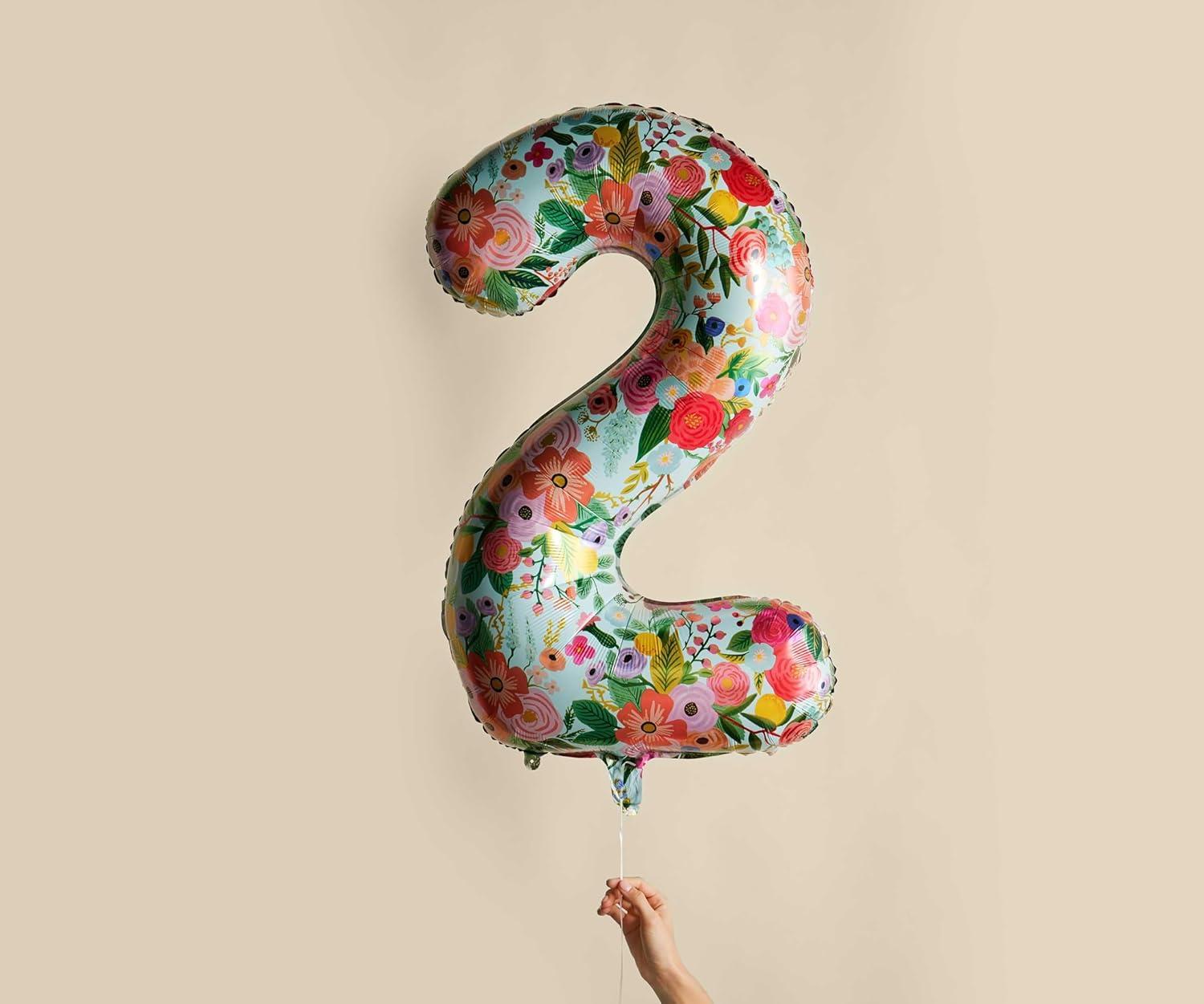 imageRIFLE PAPER CO Garden Party Full Color Mylar Numbered Balloon 40 L Decoration for Events Celebrations Holidays and Parties Stylish Pattern 72