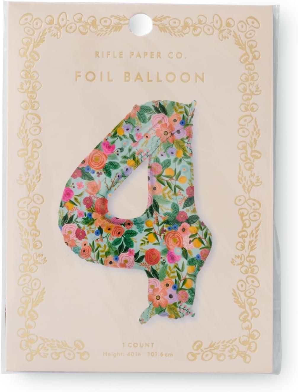 imageRIFLE PAPER CO Garden Party Full Color Mylar Numbered Balloon 40 L Decoration for Events Celebrations Holidays and Parties Stylish Pattern 74