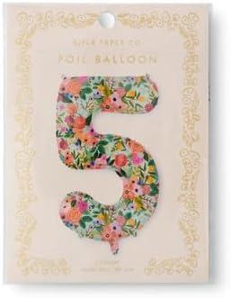 imageRIFLE PAPER CO Garden Party Full Color Mylar Numbered Balloon 40 L Decoration for Events Celebrations Holidays and Parties Stylish Pattern 75