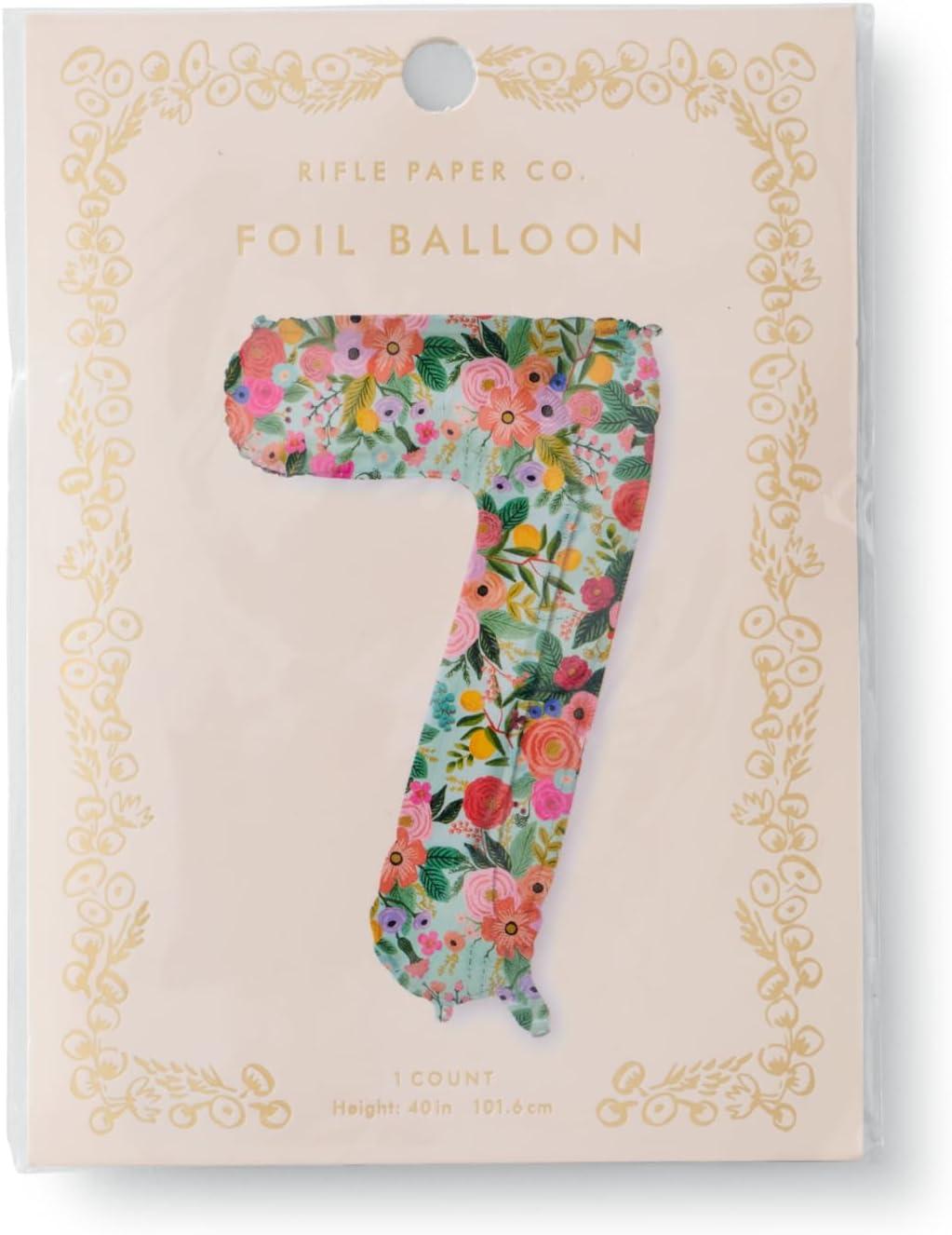imageRIFLE PAPER CO Garden Party Full Color Mylar Numbered Balloon 40 L Decoration for Events Celebrations Holidays and Parties Stylish Pattern 77