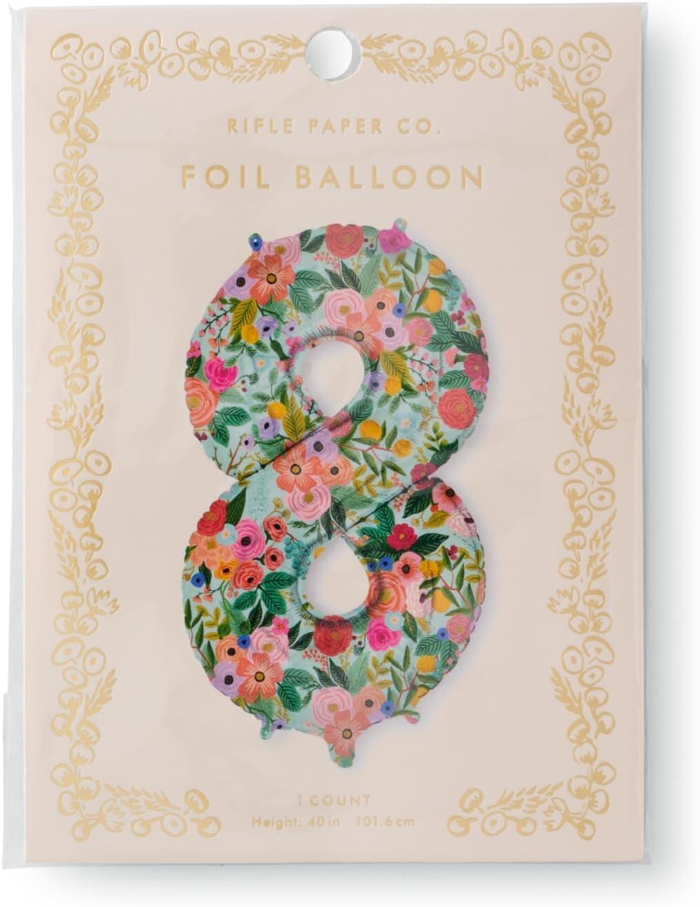 imageRIFLE PAPER CO Garden Party Full Color Mylar Numbered Balloon 40 L Decoration for Events Celebrations Holidays and Parties Stylish Pattern 78