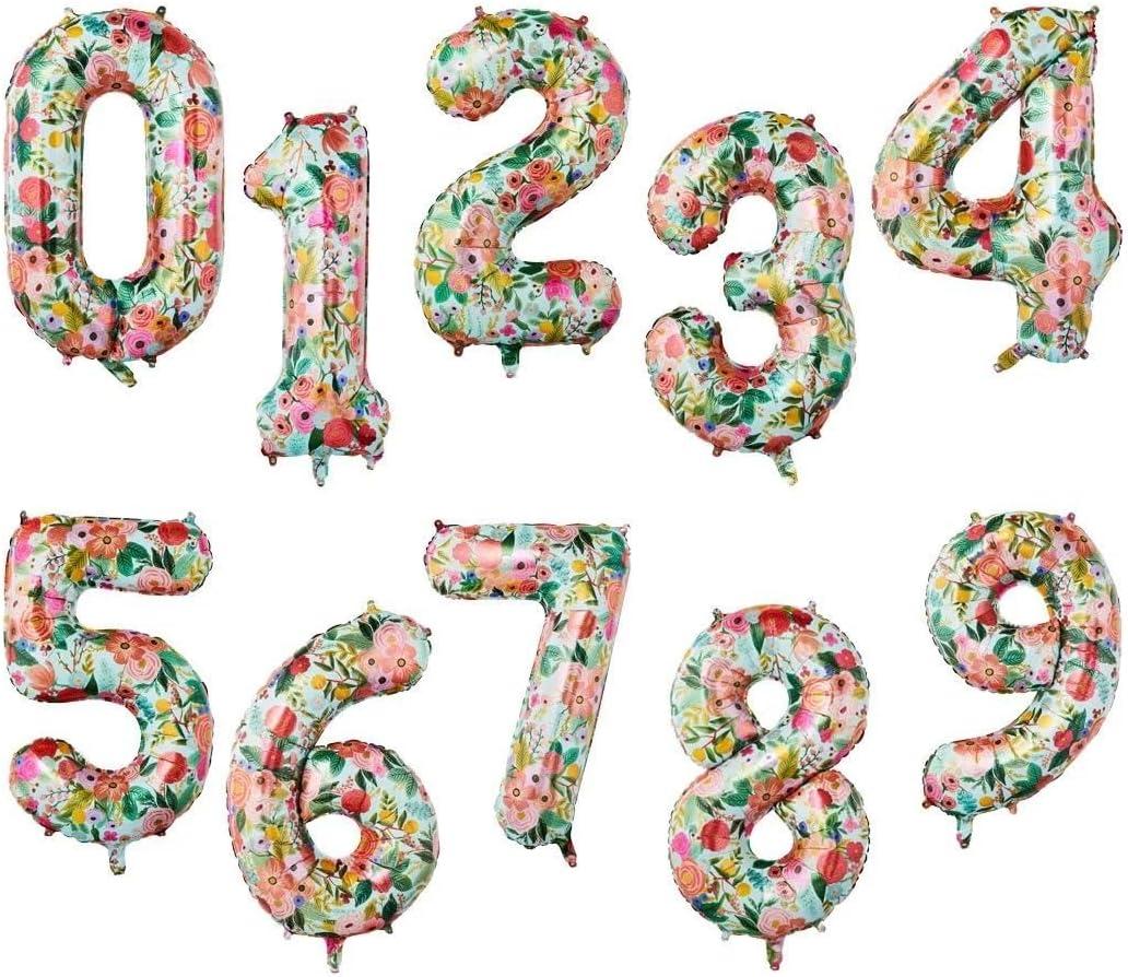 imageRIFLE PAPER CO Garden Party Full Color Mylar Numbered Balloon 40 L Decoration for Events Celebrations Holidays and Parties Stylish Pattern 78