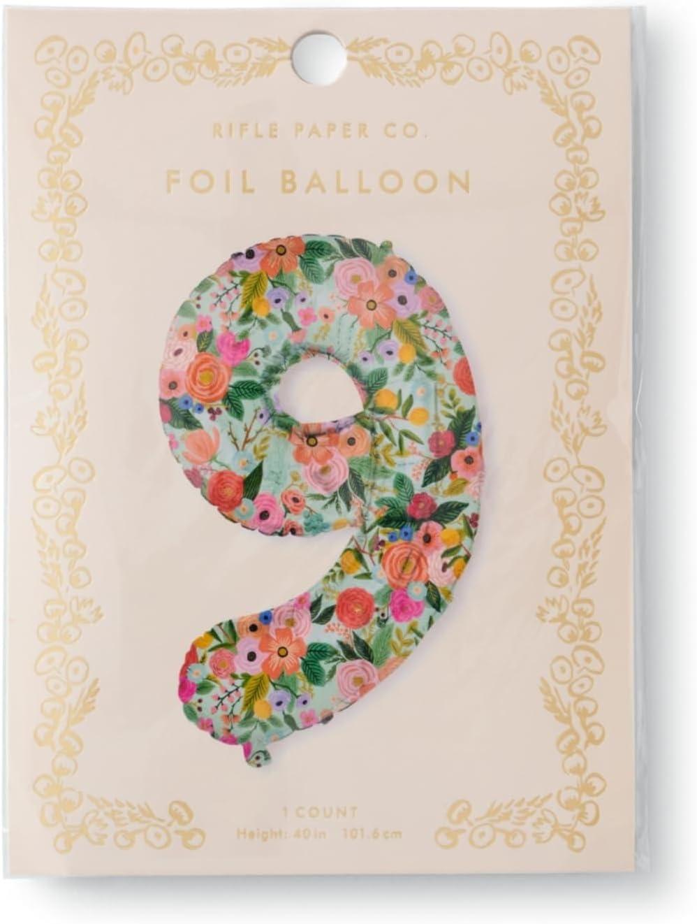 imageRIFLE PAPER CO Garden Party Full Color Mylar Numbered Balloon 40 L Decoration for Events Celebrations Holidays and Parties Stylish Pattern 79