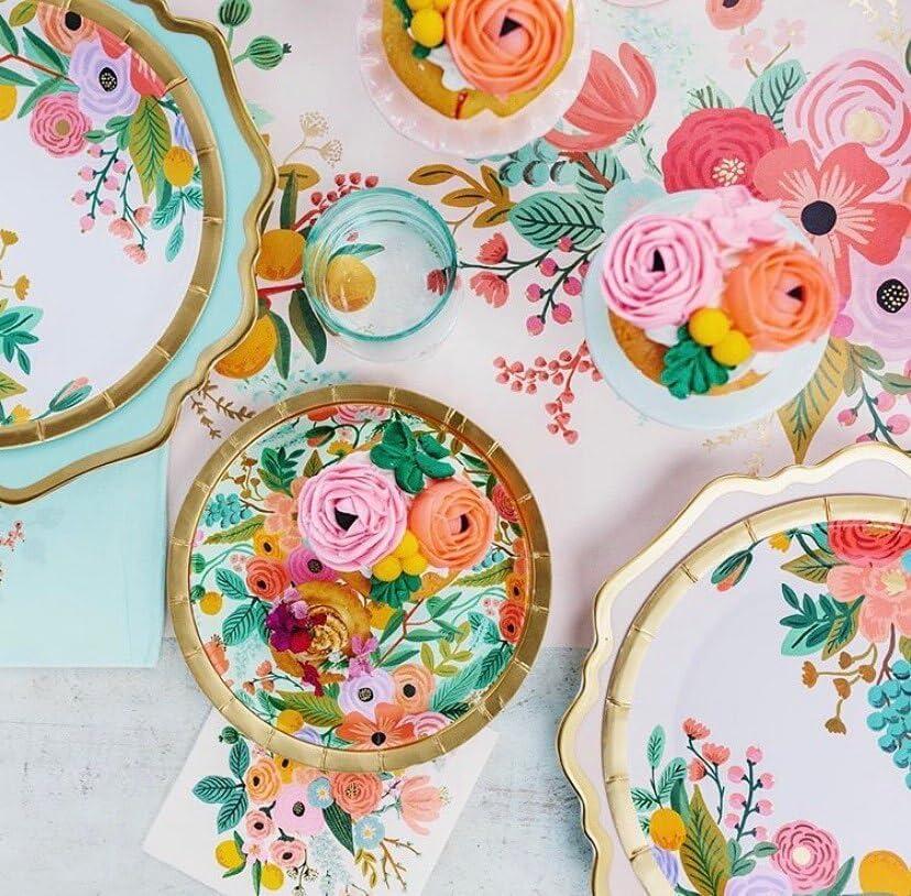 imageRIFLE PAPER CO Garden Party Small Plates Vibrant Floral Design Perfect for Parties Celebrations and Special Occasions Durable and Stylish Tableware to Add a Fun Elegant Touch to Any Event