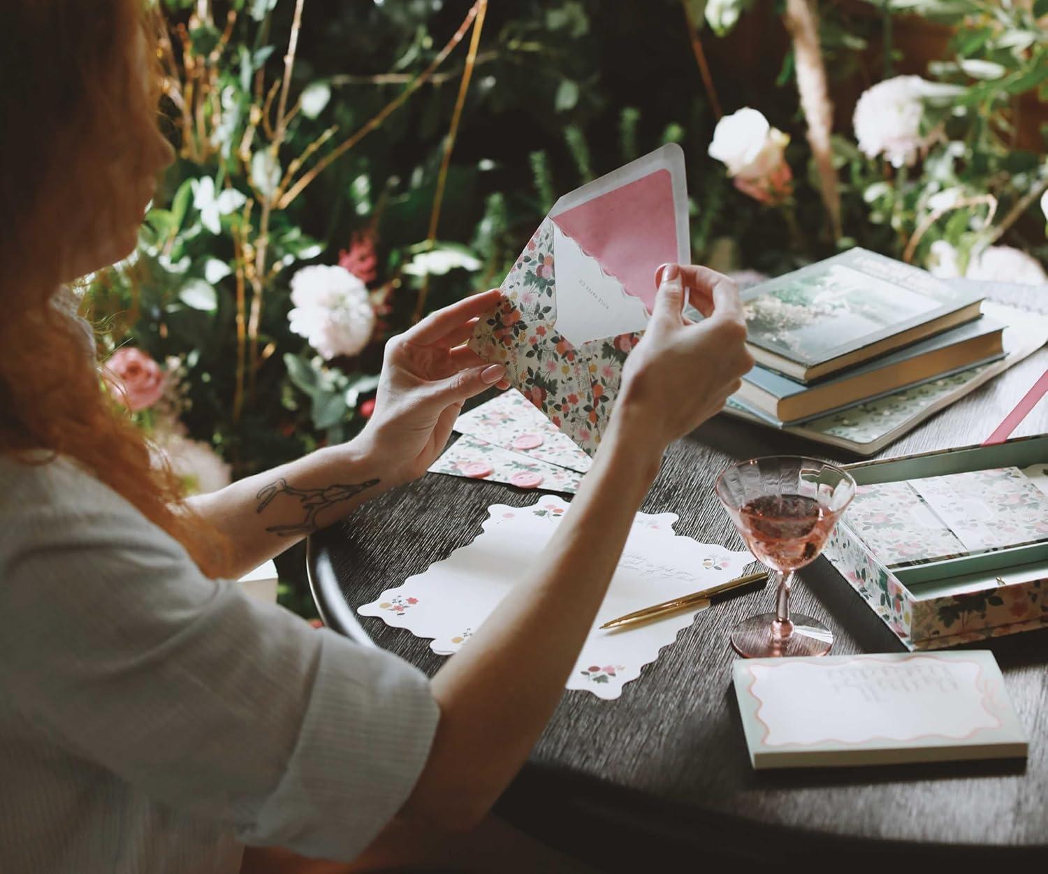 imageRIFLE PAPER CO Letter Writing Set Collection Includes Letter Paper Envelopes Pen and Wax Seals Send a Thoughtful Message on Any Occasion HydrangeaDahlia