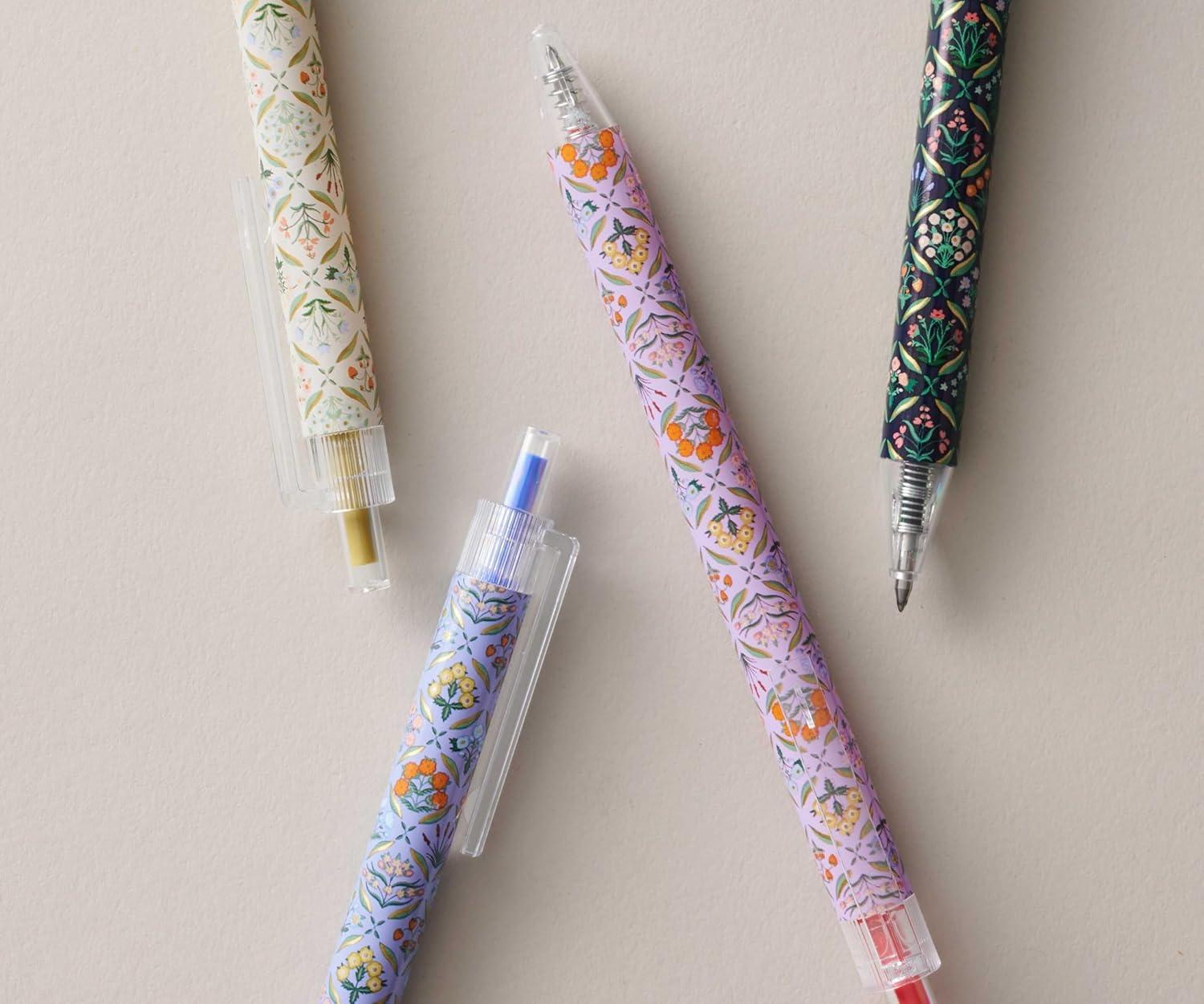 imageRIFLE PAPER CO Margaux Gel Pen Set of 8  Boxed Set of 8 Different Colored Retractable Gel Pens 05mm Rollerball Tip 55 L Perfect for Stylizing Note Taking and WritingEstee