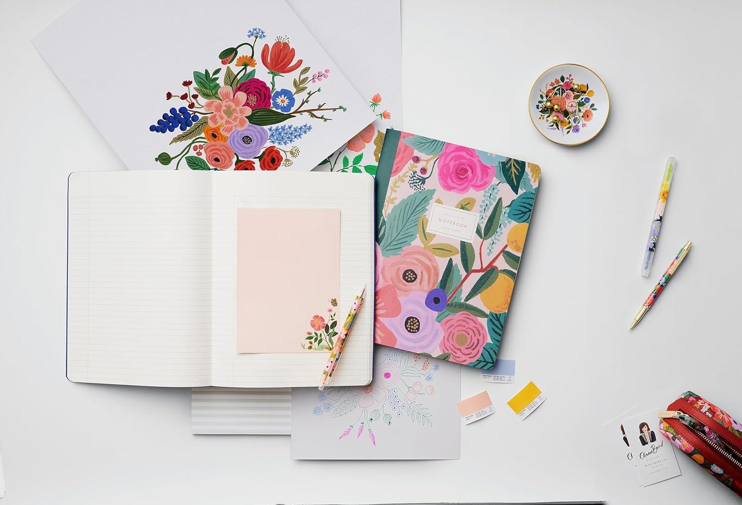 imageRIFLE PAPER CO Margaux Gel Pen Set of 8  Boxed Set of 8 Different Colored Retractable Gel Pens 05mm Rollerball Tip 55 L Perfect for Stylizing Note Taking and WritingGarden Party