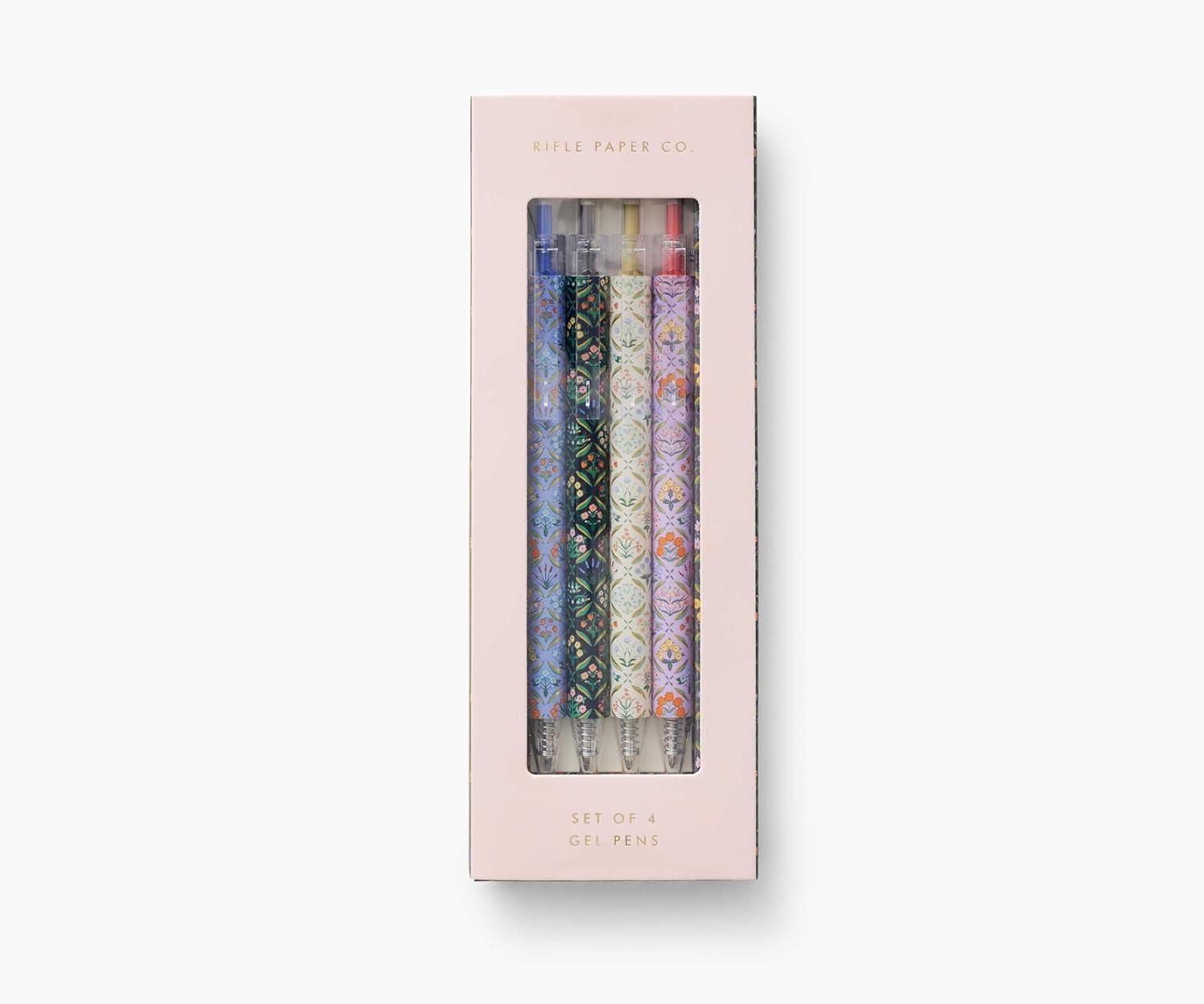 imageRIFLE PAPER CO Margaux Gel Pen Set of 8  Boxed Set of 8 Different Colored Retractable Gel Pens 05mm Rollerball Tip 55 L Perfect for Stylizing Note Taking and WritingEstee