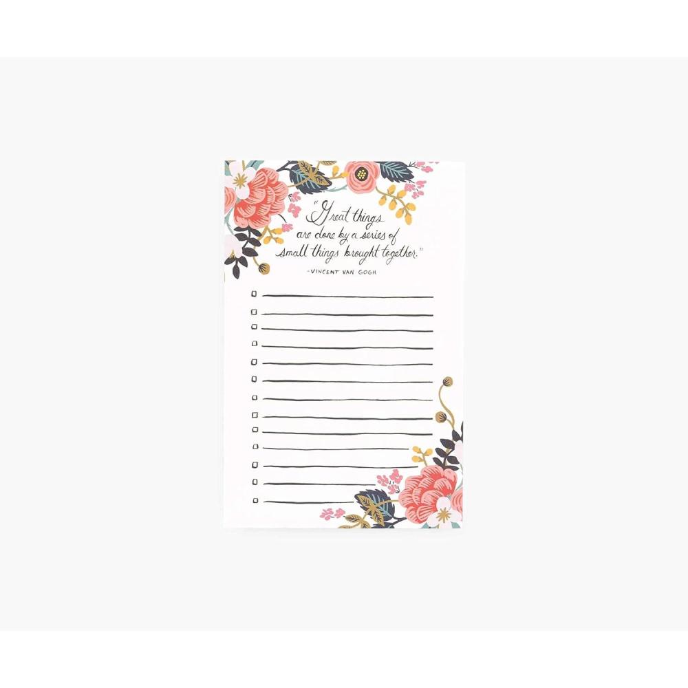 imageRIFLE PAPER CO Checklist Notepad 75 TearOff Pages Manage Important Tasks Jot Down a ToDo List or Leave a Sweet Message with our Illustrated Notepads 65 L 425 W Great Things