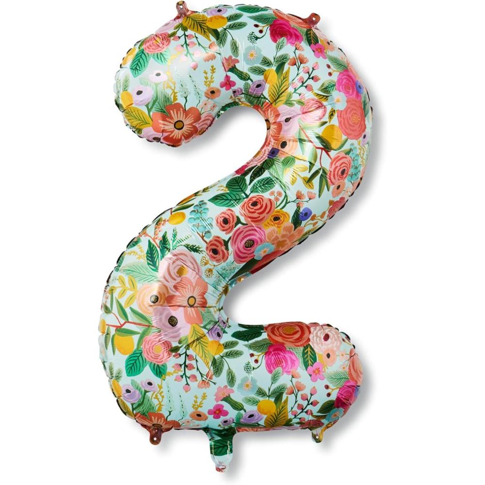 imageRIFLE PAPER CO Garden Party Full Color Mylar Numbered Balloon 40 L Decoration for Events Celebrations Holidays and Parties Stylish Pattern 72