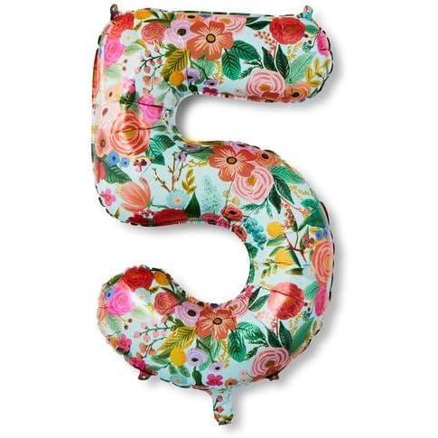 imageRIFLE PAPER CO Garden Party Full Color Mylar Numbered Balloon 40 L Decoration for Events Celebrations Holidays and Parties Stylish Pattern 75