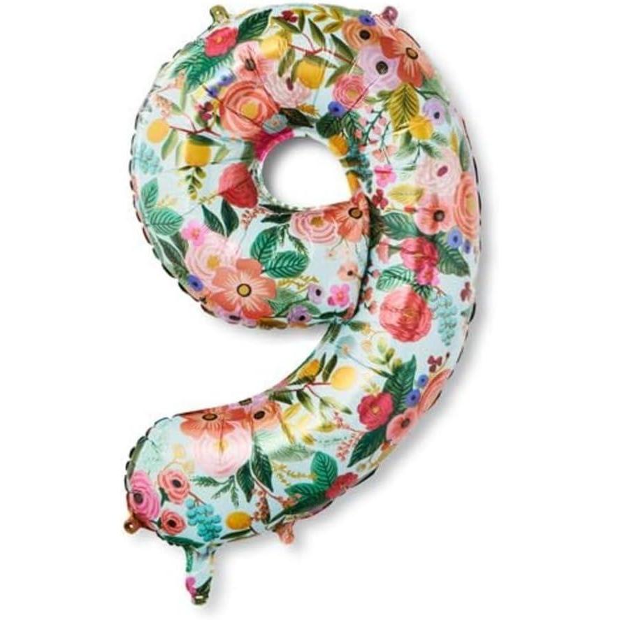 imageRIFLE PAPER CO Garden Party Full Color Mylar Numbered Balloon 40 L Decoration for Events Celebrations Holidays and Parties Stylish Pattern 79
