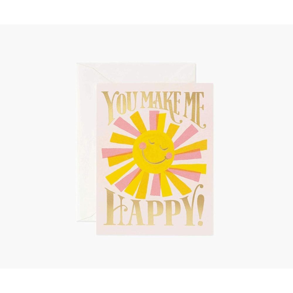 imageRIFLE PAPER CO Greeting Card Boxed Set of 12 with Envelopes  Lets Your Thoughtful Handwritten Note Take Center Stage Artisanally Crafted in the USA You Make Me HappyYou Make Me Happy