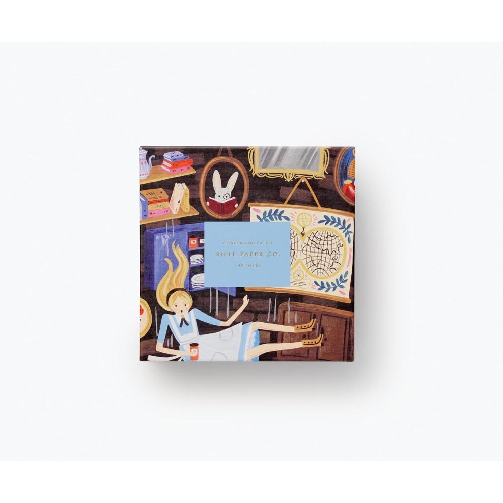 imageRIFLE PAPER CO Illustrated Jigsaw Puzzle  500 Pieces Printed in Full Color Paper Wrapped Gift Box with Gold Foil Accents Finished Puzzle Size 21 L x 15 W Wonderland