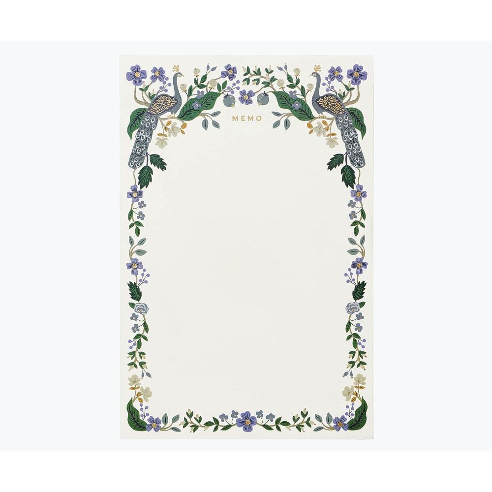 imageRIFLE PAPER CO Large Memo Notepad 65 TearOff Pages Manage Important Tasks Jot Down a ToDo List or Leave a Sweet Message with our Illustrated Notepads 9 L x 6 W AsterPeacock