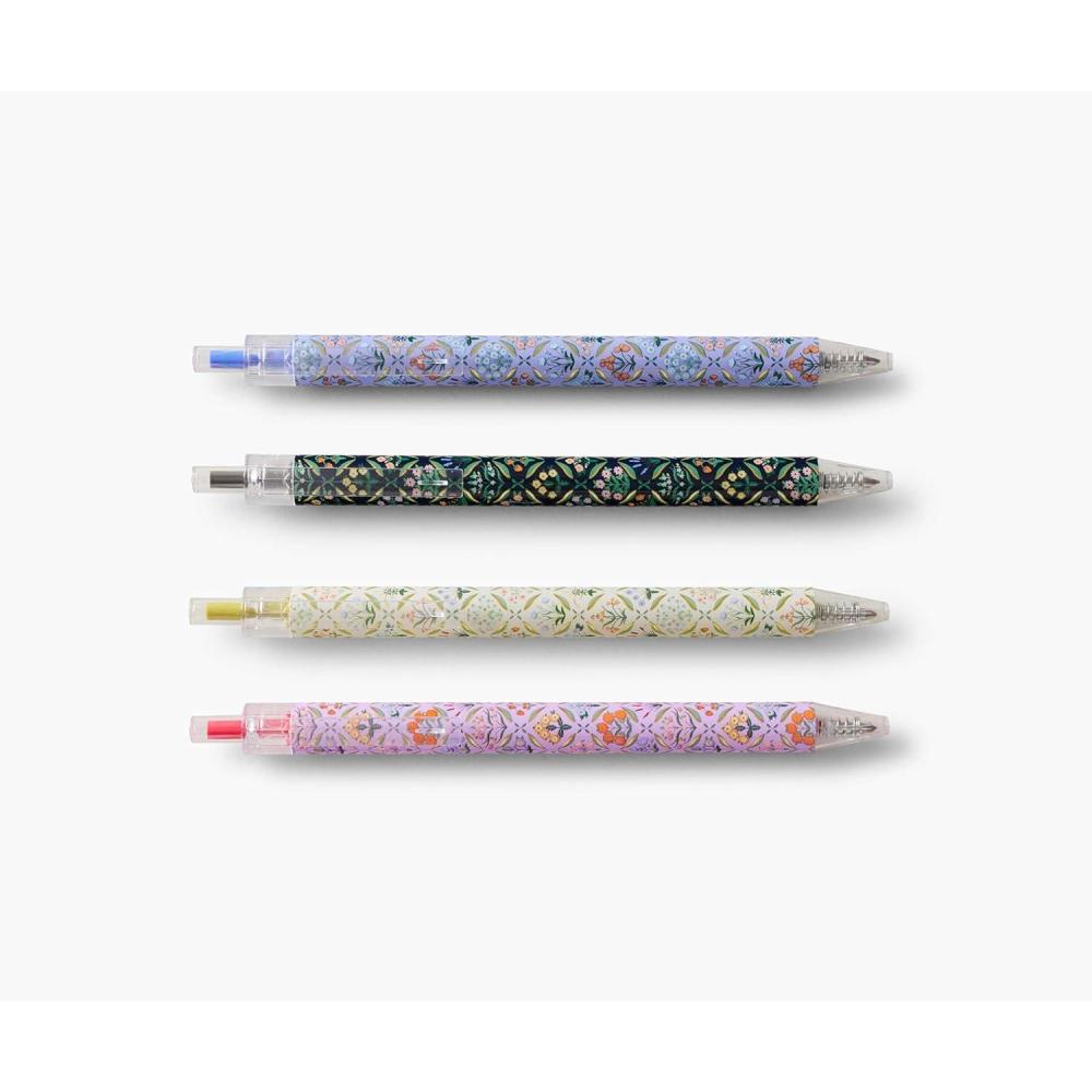 imageRIFLE PAPER CO Margaux Gel Pen Set of 8  Boxed Set of 8 Different Colored Retractable Gel Pens 05mm Rollerball Tip 55 L Perfect for Stylizing Note Taking and WritingEstee