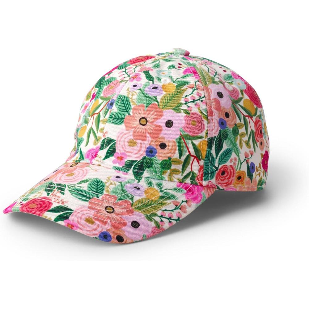 imageRIFLE PAPER CO Womens Baseball Hat 7 Brim Classic SixPanel Print Cap with Adjustable Strap One Size Fits AllGarden Party