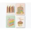 RIFLE PAPER CO. Birthday Candles Keepsake Card Boxed Set of 8, 4.25″ L x 5.5″ W Blank Interior Lets Your Thoughtful Handwritten Note Take Center Stage, Artisanally Crafted in the USA(Birthday Candles)