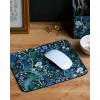 RIFLE PAPER CO. Bookshelf Patterned Mouse Pad | Add a Touch of Charm to Your Workspace | Smooth Polyurethane Finish Allows Mouse to Glide, with Non-Slip Rubber Backing, Bookshelf(Peacock)