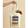 RIFLE PAPER CO. Canvas Tote Bag for Beach, Gym, & Travel, Shoulder Bag for Women, Reusable Bag, Summer Essentials(Canvas Book Club)