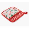 RIFLE PAPER CO. Cherries Oven Mitt and Potholder Set – Kitchen Protection with Hand-Painted Cherry Design, Cotton Shell & Polycotton Lining, Heat-Resistant, Diamond Quilted, Protects up to 450°F