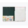 RIFLE PAPER CO. Clipfolio | Illustrated Hardcover and Contrasting Interior, Features Strong Gold Clip on The Front, Comes with Writing Pad with 50 Lined, Perforated Sheets, Strawberry Fields