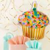 RIFLE PAPER CO. Cupcake Foil Balloon, Colorful Cupcake Design, Perfect for Birthday Parties, Celebrations, and Special Occasions, Durable and Fun decor to Add a Festive Touch to Your Party or Event