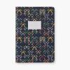 RIFLE PAPER CO. Estee Stitched Notebook Set, 8.5″ L x 6″ W, Set Of 3, 64 Ruled Pages With Gold Ink, Full-Color Canvas Cover With White Text Paper Interior