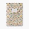 RIFLE PAPER CO. Estee Stitched Notebook Set, 8.5″ L x 6″ W, Set Of 3, 64 Ruled Pages With Gold Ink, Full-Color Canvas Cover With White Text Paper Interior