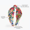 RIFLE PAPER CO. Garden Party Knotted Headband, Bright Floral Pattern, Design Printed Fabric Over Structured Full Polyester on Durable Plastic Band, 1 Count