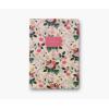 RIFLE PAPER CO. Garden Party Stitched Notebook Set, Set Of 3 Colorful Notebooks, 64 Ruled Pages With Gold Ink, Full Color Canvas Cover With White Text Paper Interior (6″ W × 8.5″ L)(Dahlia)