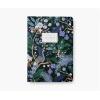 RIFLE PAPER CO. Garden Party Stitched Notebook Set, Set Of 3 Colorful Notebooks, 64 Ruled Pages With Gold Ink, Full Color Canvas Cover With White Text Paper Interior (6″ W × 8.5″ L)(Peacock)