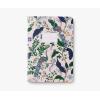 RIFLE PAPER CO. Garden Party Stitched Notebook Set, Set Of 3 Colorful Notebooks, 64 Ruled Pages With Gold Ink, Full Color Canvas Cover With White Text Paper Interior (6″ W × 8.5″ L)(Peacock)