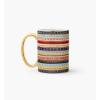 RIFLE PAPER CO. Gemma Mug – Porcelain 16 oz Mug, Full-Color Illustration with Metallic Gold Accents, 4.5″ L x 3.125″ W, Deep Midnight Blue with Gilded Rim and Handle
