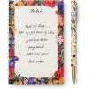 RIFLE PAPER CO. Hydrangea Writing Pen, 5.375″ L, 0.5 mm Rollerball Tip, Stainless Steel Body with Brass Accents, Office and School Supplies for Stationery, Notes, and Art(Curio)