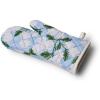 RIFLE PAPER CO. Oven Mitt Set | 100% Cotton Heat Resistant Oven Glove | Protects from Temperatures Up to 450° Fahrenheit | Diamond Quilted 12″ L x 7″ W | Hydrangea