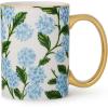RIFLE PAPER CO. Porcelain Mug | For Everyday Use and Gatherings with Unique Designs, for Friends and Family Anytime of the Year, Coffee Tea Enthusiasts and More, Hydrangea