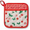 RIFLE PAPER CO. Set of 2 Pot Holders | Home Chef’s can Protects Your Hands with Oven Mitts | Heat Resistant – Add a Delightful Touch to Your Culinary Space | Cherrie Pattern