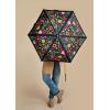 RIFLE PAPER CO. Umbrella, Matching Storage Sleeve, Portable, Auto Open and Close, Wooden Handle, Printed in Full Color(Curio)