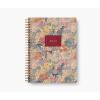 RIFLE PAPER CO. 2025 12-Month Soft Cover Canvas Spiral Planner | 6.25″ × 8.5″ Agenda with Monthly & Weekly Calendar Views and Pocket Storage Folder, 76 Pages | Mimi Pattern