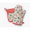 RIFLE PAPER CO. Cherries Oven Mitt and Potholder Set – Kitchen Protection with Hand-Painted Cherry Design, Cotton Shell & Polycotton Lining, Heat-Resistant, Diamond Quilted, Protects up to 450°F
