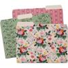 RIFLE PAPER CO. Dahlia Assorted File Folder Set, Stay Organized with Our Stylish, Sturdy and Colorful File Folders, Set of 6 Including 2 of Each Design and 12 Handy Adhesive Labels