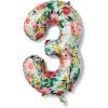 RIFLE PAPER CO. Garden Party Full Color Mylar Numbered Balloon (40″ L, Decoration for Events, Celebrations, Holidays and Parties, Stylish Pattern), #7(#3)