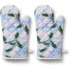 RIFLE PAPER CO. Oven Mitt Set | 100% Cotton Heat Resistant Oven Glove | Protects from Temperatures Up to 450° Fahrenheit | Diamond Quilted 12″ L x 7″ W | Hydrangea