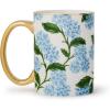 RIFLE PAPER CO. Porcelain Mug | For Everyday Use and Gatherings with Unique Designs, for Friends and Family Anytime of the Year, Coffee Tea Enthusiasts and More, Hydrangea