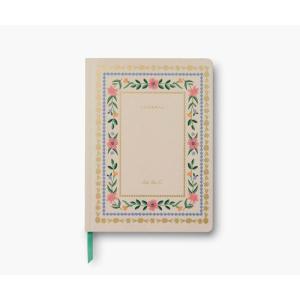 RIFLE PAPER CO. Aster Softcover Journal 150 Lined Pages, 8.5″ L x 6.25″ W, Linen Textured Paper-Wrapped Hardboard Cover, Includes Grosgrain Ribbon Bookmark